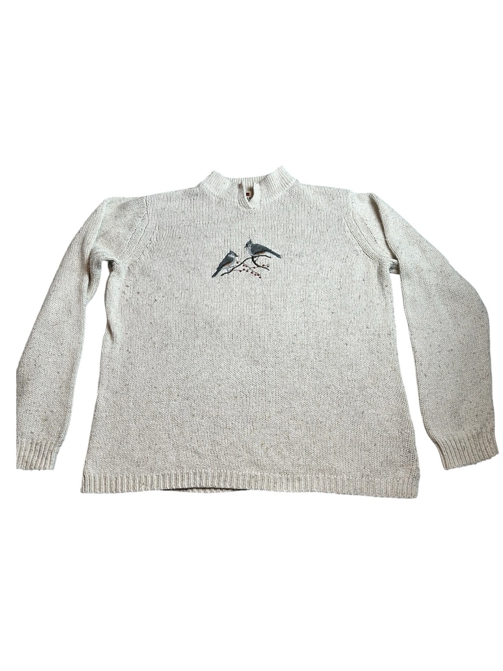 Woolrich Embroidered Bird Sweater Women’s XL Oversized Grandpa Cottagecore - Picture 3 of 8